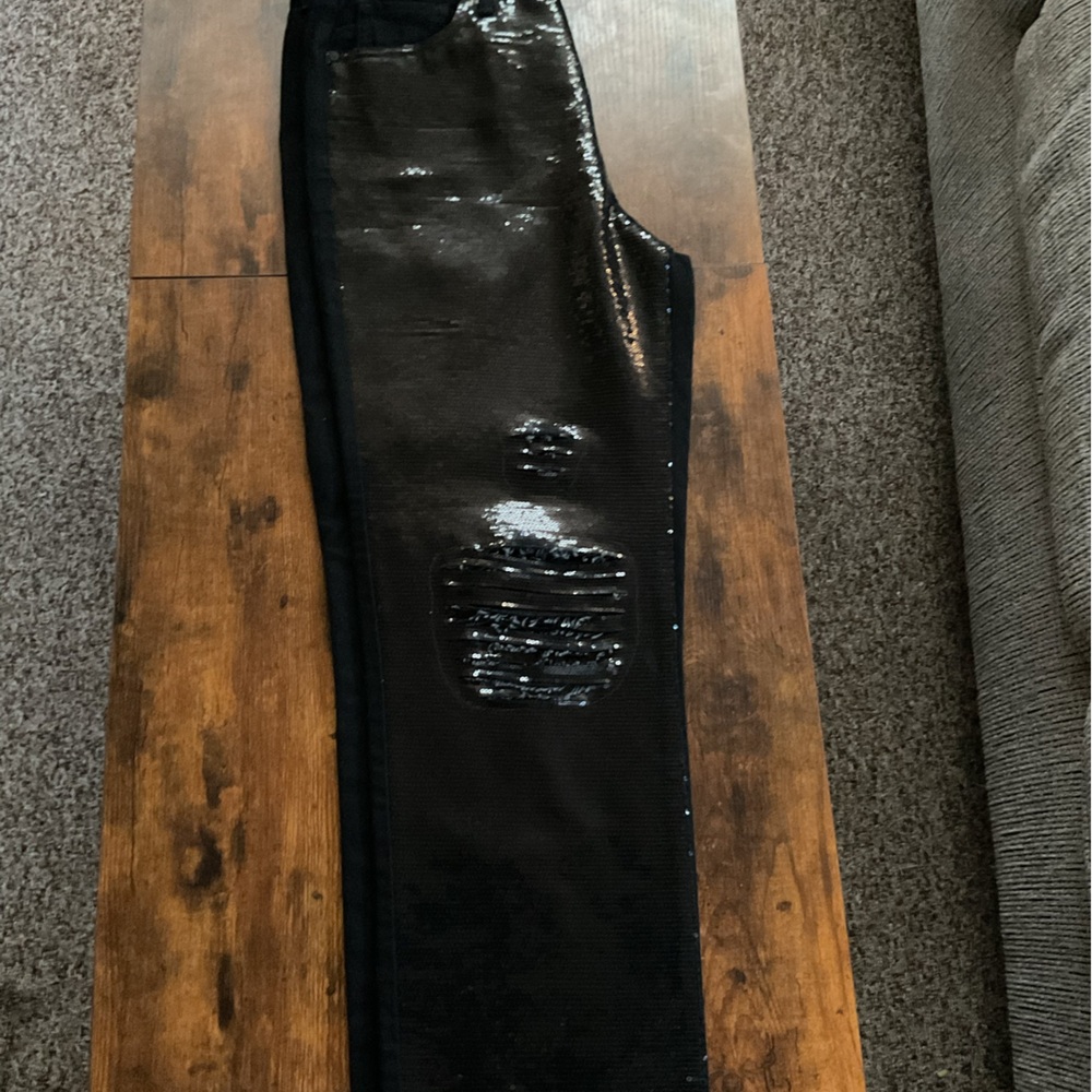 Express High-Rise Black Sequin Jeans - Picture 11 of 13